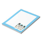 Pinguïns afstuderen met banner notitieblok (Linkerzijde)