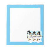 Pinguïns afstuderen met banner notitieblok (Voorkant)