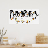 Pinguïns afstuderen met banner poster (Keuken)