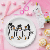 Pinguïns afstuderen papieren bordje (Feest)