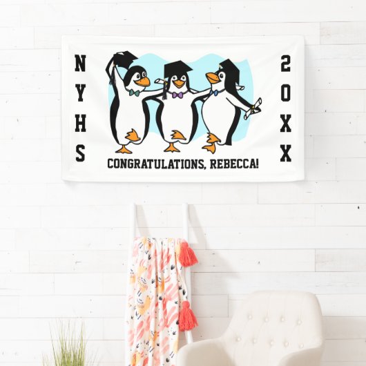 Pinguïns afstuderen spandoek (Insitu)