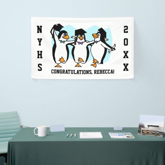 Pinguïns afstuderen spandoek (Beurs)