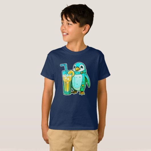 Pinguin's Aqua Sips T-shirt (Voorkant volledig)