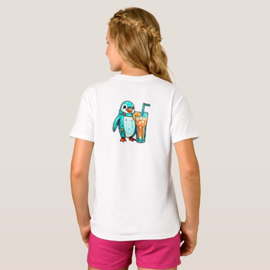 Pinguin's Aqua Sips T-shirt (Achterkant volledig)