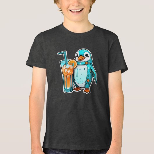 Pinguin's Aqua Sips Tri-Blend Shirt (Voorkant)
