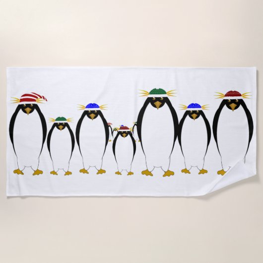 Pinguins Beach Towel Strandlaken (Voorkant)