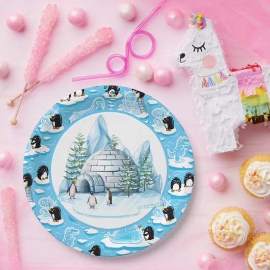 Pinguïns bij Bord speelpapier (Feest)