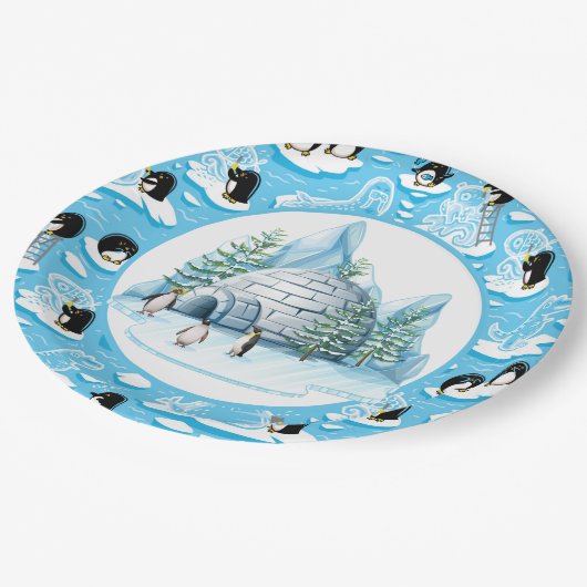 Pinguïns bij Bord speelpapier (Gekanteld)