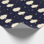 Pinguïns bij nacht cadeaupapier (Hoek)