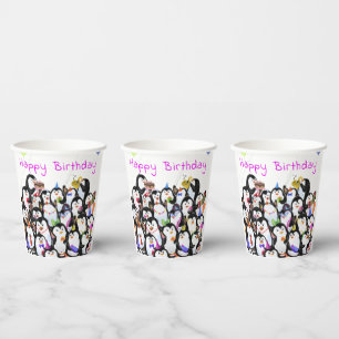Pinguins Birthday Party Paper Cups - aangepaste te Papieren Bekers