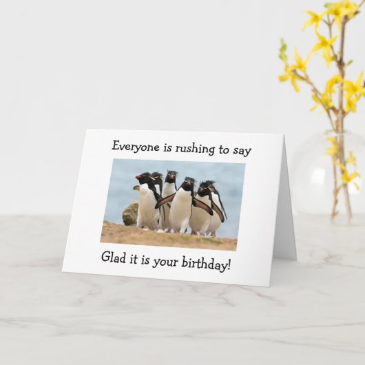 PINGUÏNS BLIJ "U" R 40 EN DAT ZE NIET KAART (Gele Bloem)