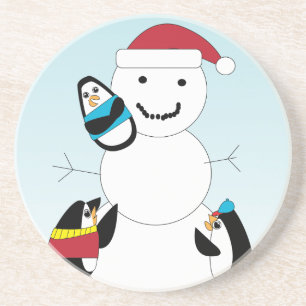 Pinguïns bouwen een Man Zandsteen Onderzetter