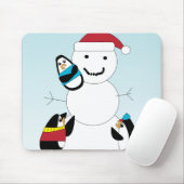 Pinguïns Bouwen Een Snowman Mousepad Muismat (Met muis)