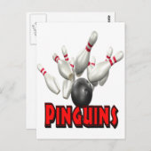 Pinguins Bowling Briefkaart (Voorkant / Achterkant)