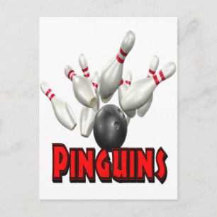 Pinguins Bowling Briefkaart