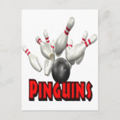 Pinguins Bowling Briefkaart (Voorkant)
