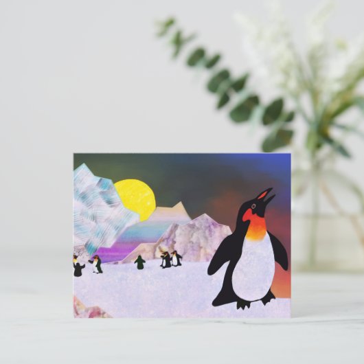 pinguïns briefkaart (Staand voorkant)