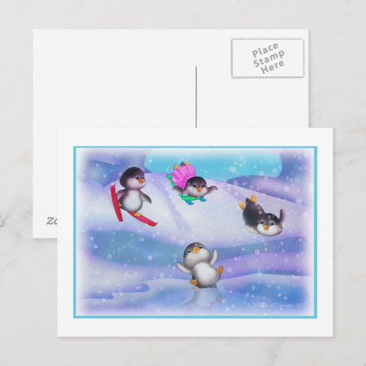 pinguïns briefkaart (Voorkant / Achterkant)