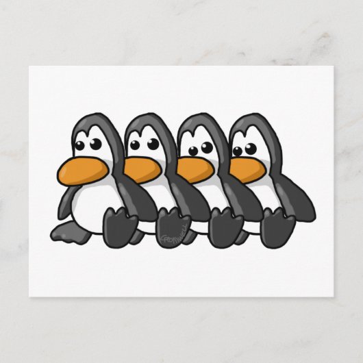 pinguïns briefkaart (Voorkant)