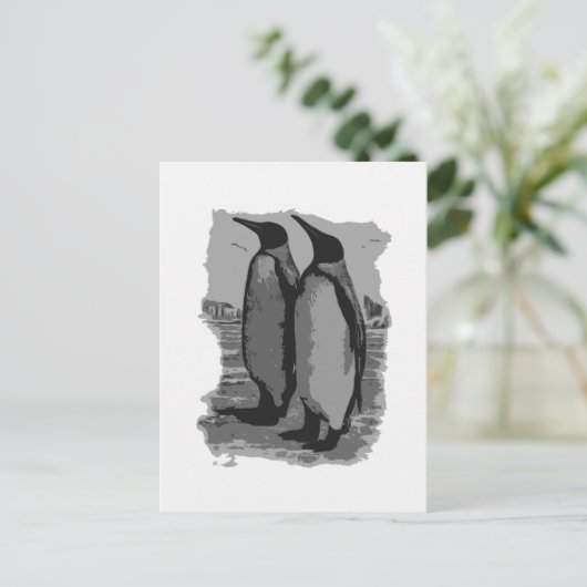 pinguïns briefkaart (Staand voorkant)