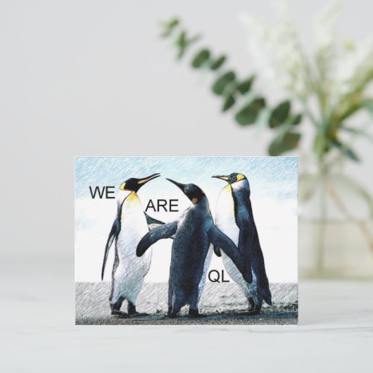 pinguïns briefkaart (Staand voorkant)
