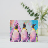 pinguïns briefkaart (Staand voorkant)
