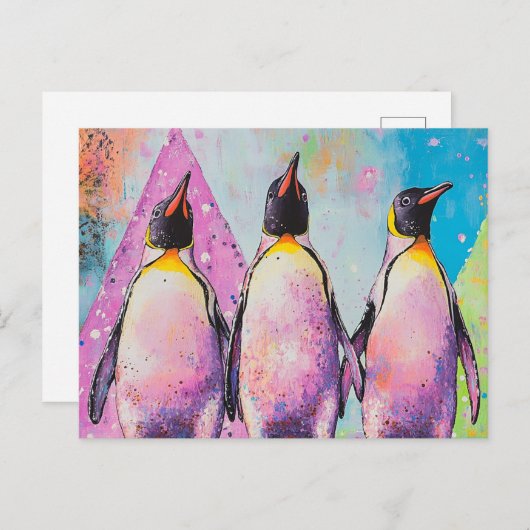 pinguïns briefkaart (Voorkant / Achterkant)
