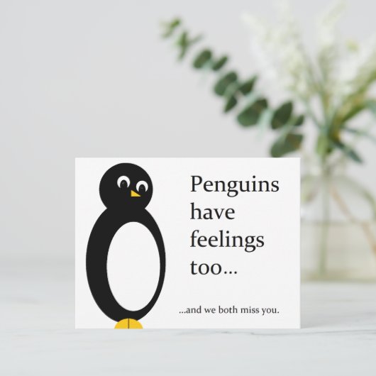 pinguïns briefkaart (Staand voorkant)