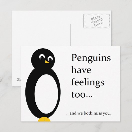 pinguïns briefkaart (Voorkant / Achterkant)