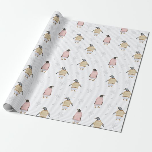 pinguïns cadeaupapier (Uitgerold)