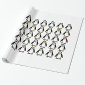 Pinguïns cadeaupapier voor het verpakken van cadea (Uitgerold)