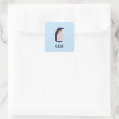 Pinguïns, chillen vierkante sticker (Tas)