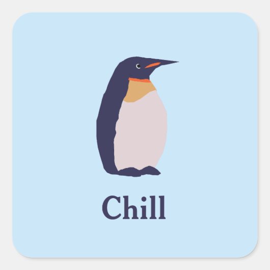 Pinguïns, chillen vierkante sticker (Voorkant)