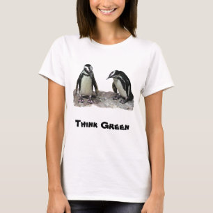 Pinguïns denken Green Earth Day Shirt