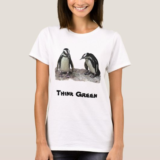 Pinguïns denken Green Earth Day Shirt (Voorkant)