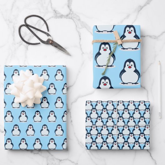 Pinguïns Design Wrapping Paper Set (Voorkant)
