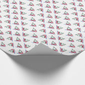 Pinguïns die in een kerstboot Mannen zeilen Cadeaupapier (Hoek)