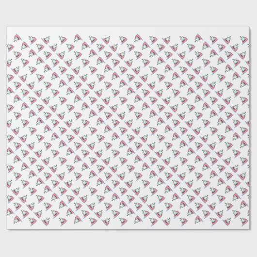 Pinguïns die in een kerstboot Mannen zeilen Cadeaupapier (Vlak)