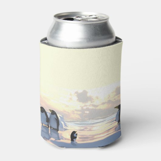 pinguïns die op een ijsgang koelen blikjeskoeler (Blikje Voorkant)