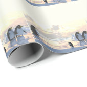 pinguïns die op een ijsgang koelen cadeaupapier (Rol Hoek)