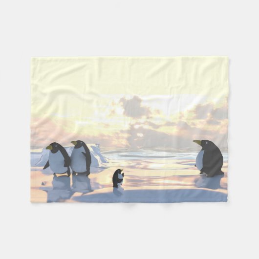 pinguïns die op een ijsgang koelen fleece deken (Voorkant (Horizontaal))