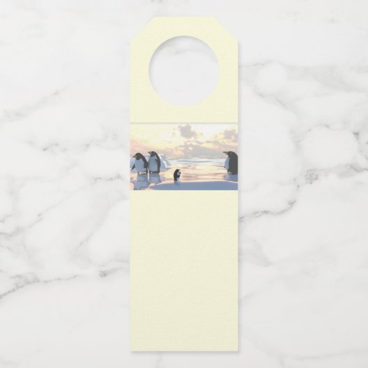 pinguïns die op een ijsgang koelen flessenhanger (Achterkant)