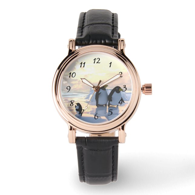 pinguïns die op een ijsgang koelen horloge (Voorkant)