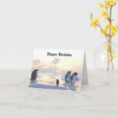 pinguïns die op een ijsgang koelen kaart (Gele Bloem)