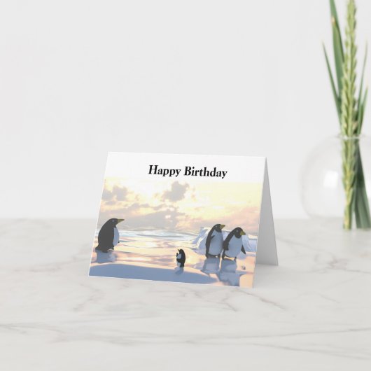 pinguïns die op een ijsgang koelen kaart (Voorkant)