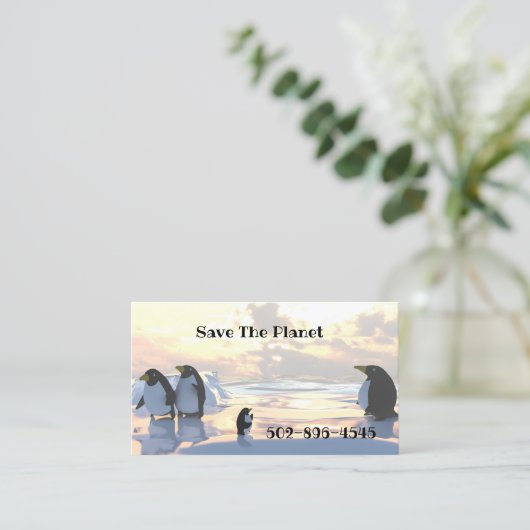 pinguïns die op een ijsgang koelen visitekaartje (Staand voorkant)