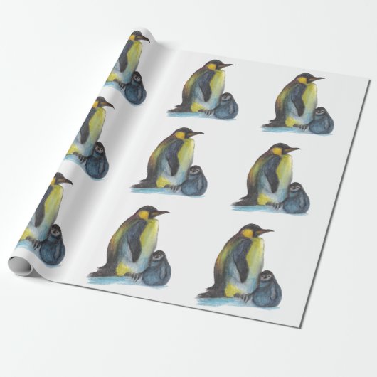 pinguïns die papier met matte overvullen (Uitgerold)