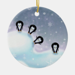 Pinguïns die plezier hebben Kerst Ornament
