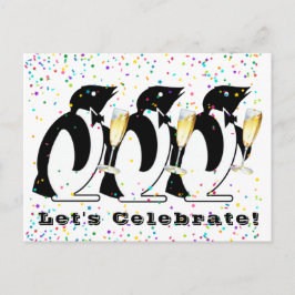 Pinguïns die proosten vieren feest briefkaart
