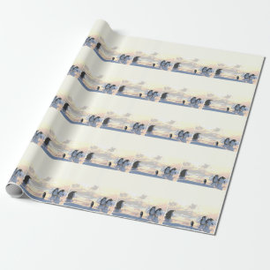 pinguïns die zich ontspannen op een ijsschots cadeaupapier